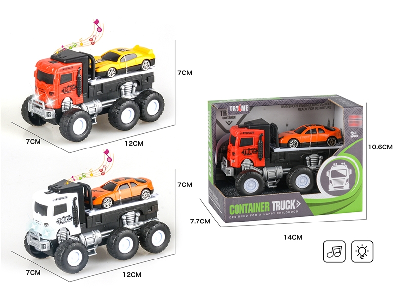 FRICTION TRUCK W/LIGHT & MUSIC（RED、WHITE）（INCLODED BATTERY） - HP1187687