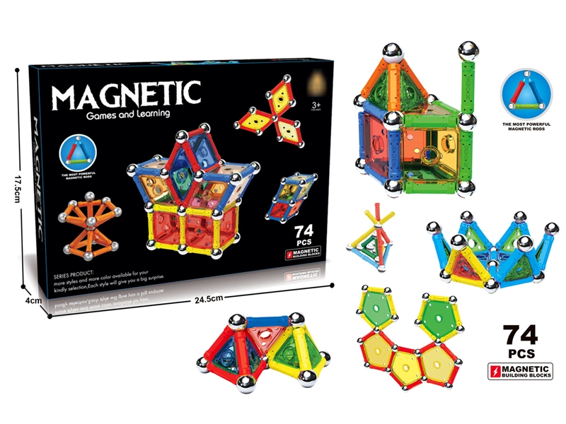 3D MAGNETIC BUILDING BLOCKS 74PCS - HP1187870