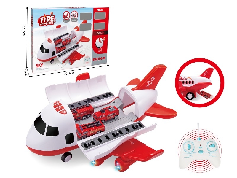 R/C FIRE AIRPLANE W/4 DIE-CAST CAR（INCLUDED 3.7V LITHIUM BATTERY & USB） - HP1188176