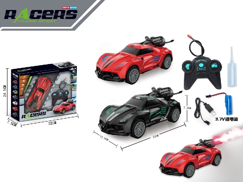 1:20 R/C CAR W/MIST SPRAY & LIGHT（INCLUDED 3.7V LITHIUM BATTERY & USB）RED/BLACK - HP1188182
