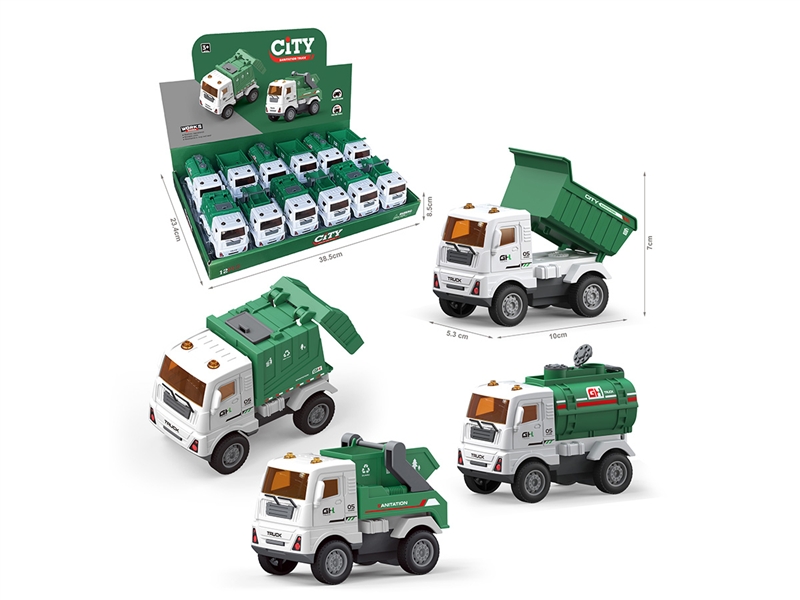 FRICTION SANITATION TRUCK，12PCS/DISPLAY BOX - HP1189071