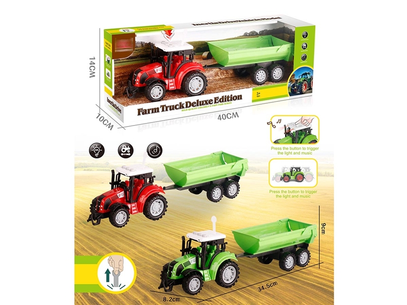 1:16 FRICTION FARMER TRUCK W/LIGHT & MUSIC(RED,GREEN) - HP1189774