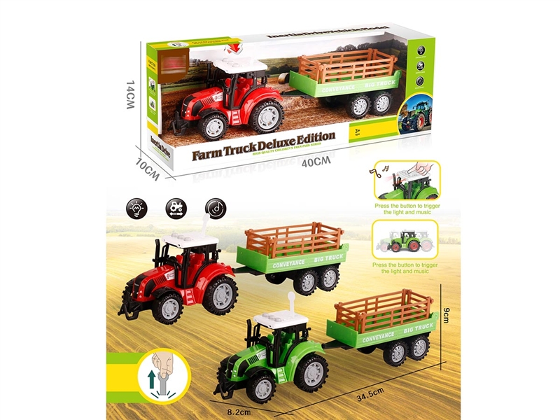 1:16 FRICTION FARMER TRUCK W/LIGHT & MUSIC(RED,GREEN) - HP1189777