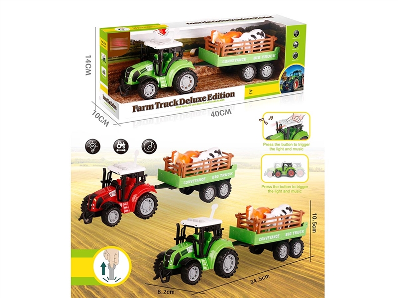 1:16 FRICTION FARMER TRUCK W/LIGHT & MUSIC(RED,GREEN) - HP1189778