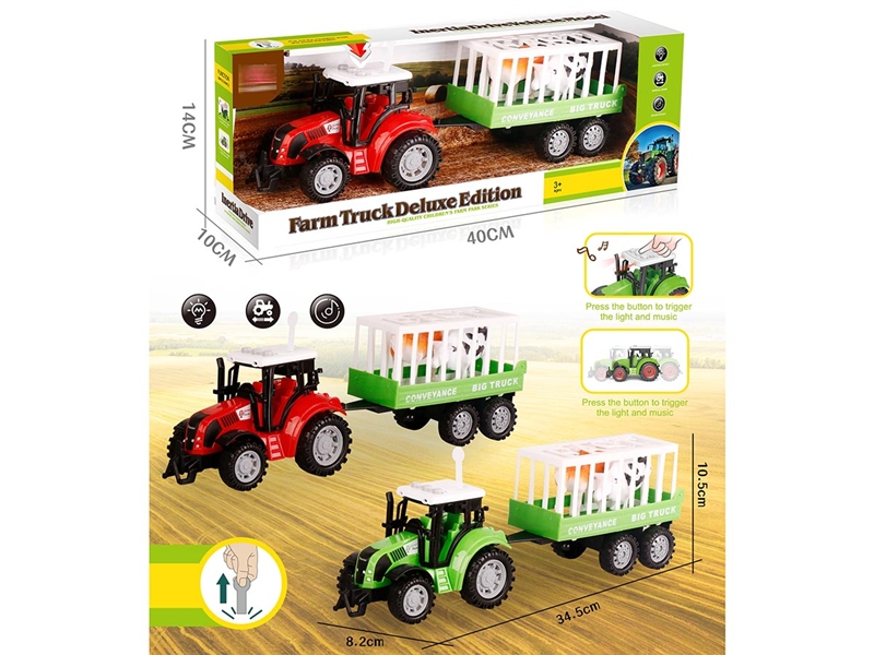 1:16 FRICTION FARMER TRUCK W/LIGHT & MUSIC(RED,GREEN) - HP1189779