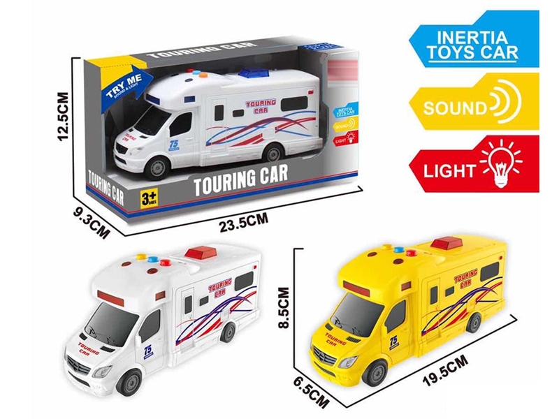 FRICTION TOURING CAR W/LIGHT & MUSIC(WHITE,YELLOW) - HP1189785