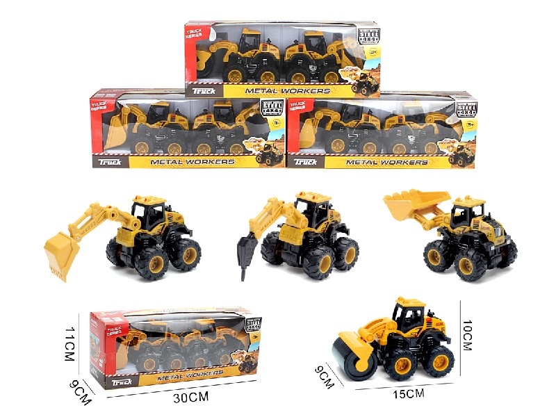 FREE WAY DIE-CAST CLIMBING CONSTRUCTION TRUCK，3ASST - HP1190383