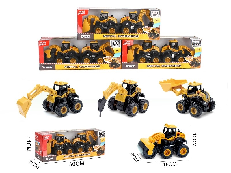 FREE WAY DIE-CAST CLIMBING CONSTRUCTION TRUCK，3ASST - HP1190384