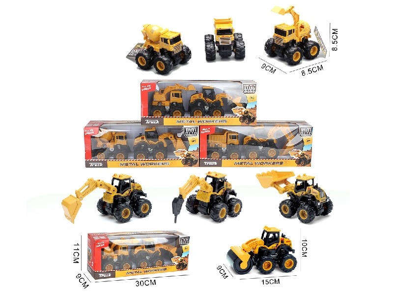 FREE WAY DIE-CAST CLIMBING CONSTRUCTION TRUCK，3ASST - HP1190385