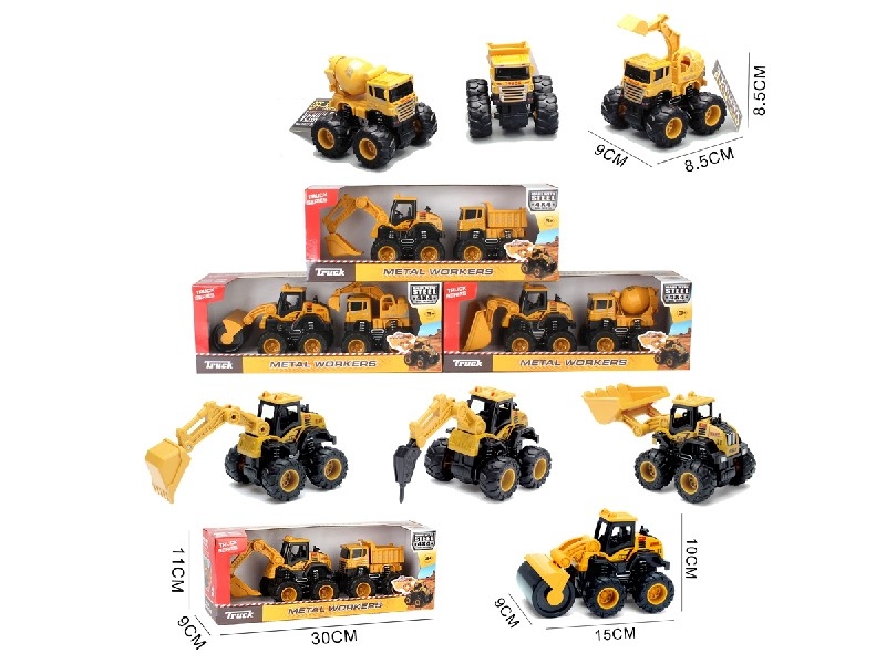 FREE WAY DIE-CAST CLIMBING CONSTRUCTION TRUCK，3ASST - HP1190386