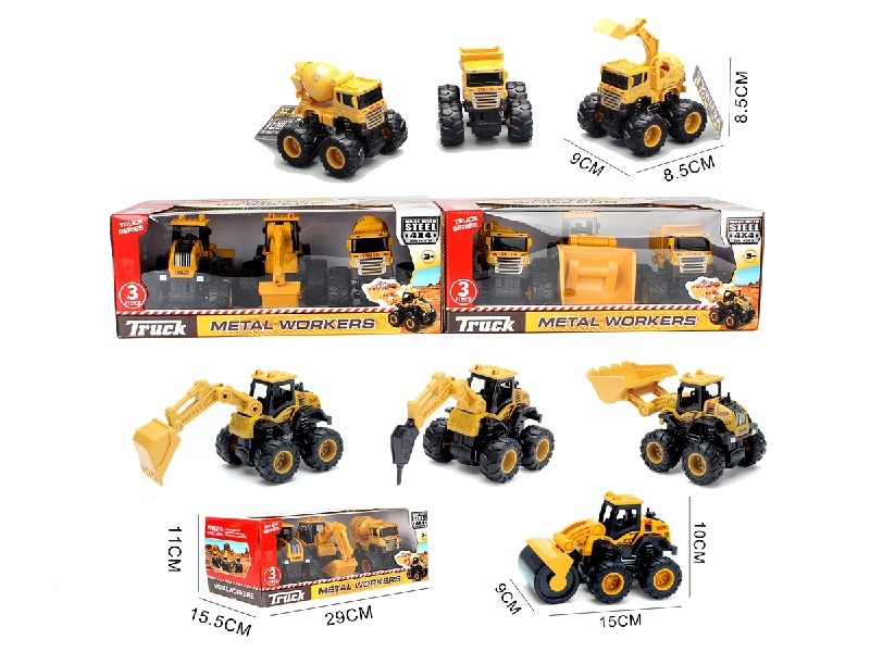 FREE WAY DIE-CAST CLIMBING CONSTRUCTION TRUCK，3ASST - HP1190390