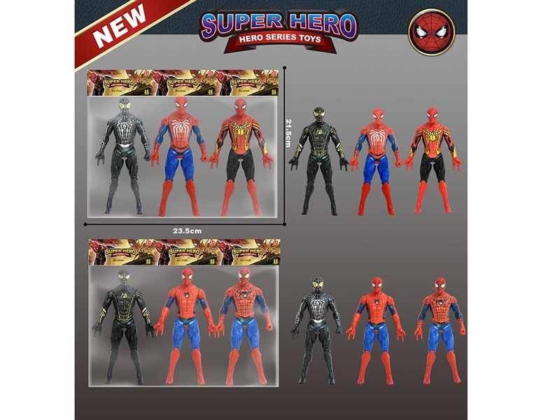 17CM SPIDER MAN W/LIGHT 3PCS，2ASST - HP1190522