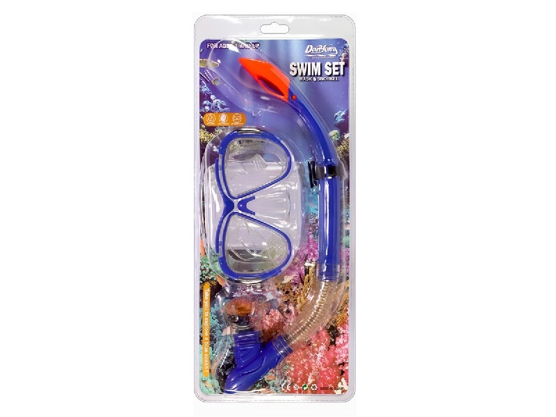 SWIMMING GOGGLES SET，YELLOW/BLUE/GREEN/RED - HP1190594
