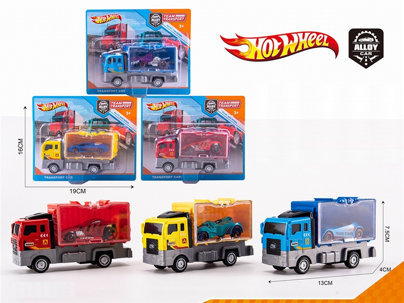 PULL BACK DIE CAST TRUCK W/DIE CAST CAR 2PCS - HP1190992