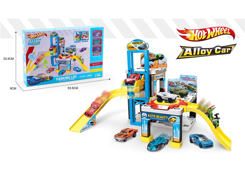 PARKING LOT W/FREE WAY DIE CAST CAR 3PCS - HP1190994