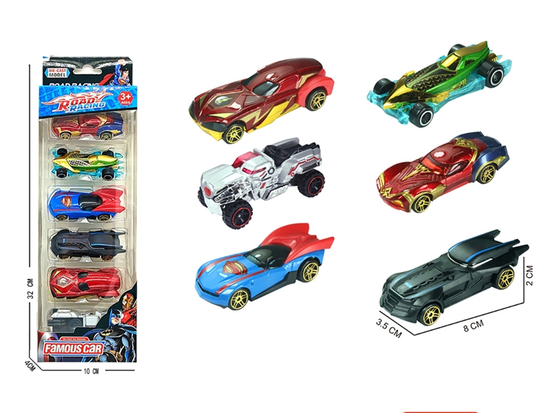 8CM FREE WAY DIE CAST CAR 6PCS - HP1191559