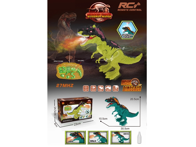 R/C DINOSAUR W/MIST SPRAY & LIGHT & SOUND & WALK - HP1191745