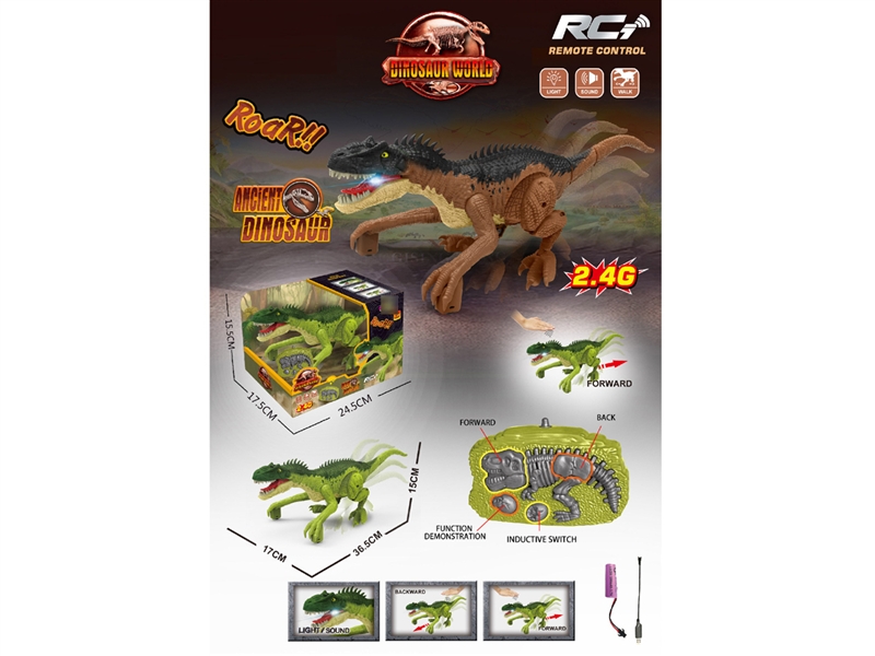2.4G R/C DINOSAUR W/MIST SPRAY & LIGHT & SOUND & WALK（INCLUDED BATTERY+USB） - HP1191748