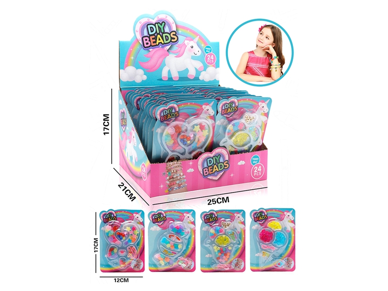 DIY CRAFT BEAD,4ASST(24PCS/DISPLAY BOX) - HP1192790