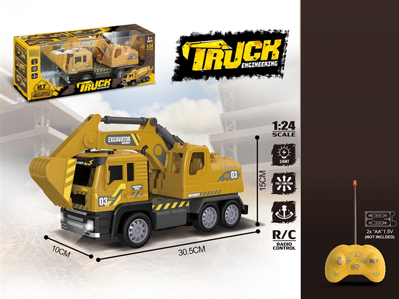 1:24 4-CHANNEL R/C CONSTRUCTION CAR W/LIGHT，NOT INCLUDED BATTERY - HP1192848