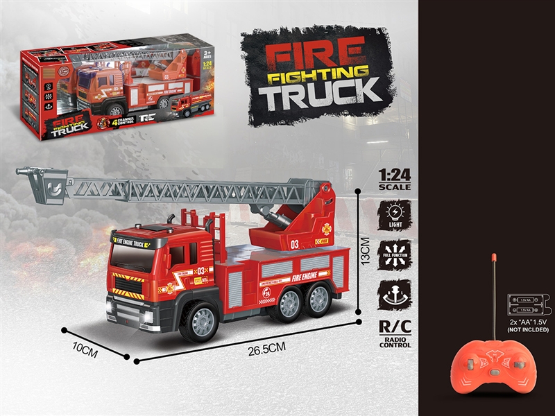 1:24 4-CHANNEL R/C FIRE TRUCK W/LIGHT，NOT INCLUDED BATTERY - HP1192850