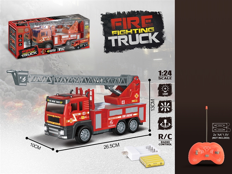 1:24 4-CHANNEL R/C FIRE TRUCK W/LIGHT，INCLUDED BATTERY - HP1192851