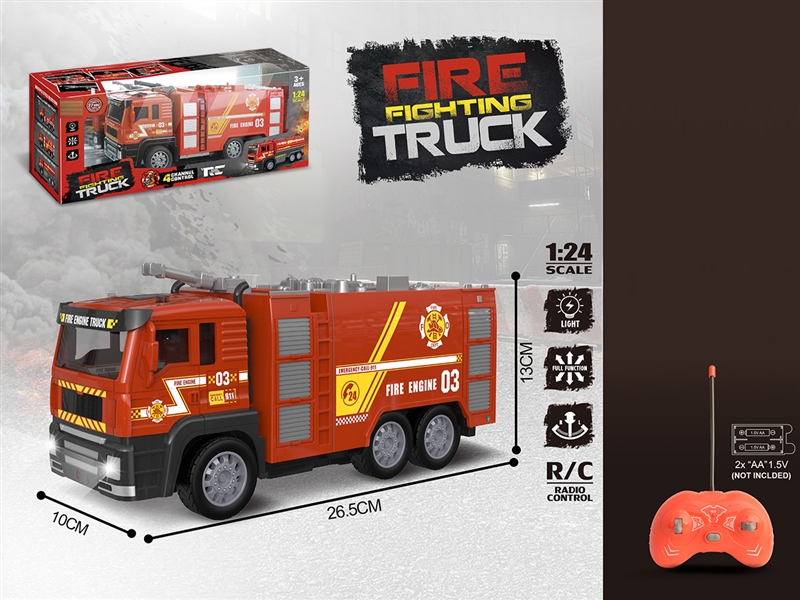 1:24 4-CHANNEL R/C FIRE TRUCK W/LIGHT，NOT INCLUDED BATTERY - HP1192852