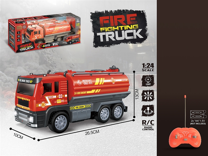 1:24 4-CHANNEL R/C FIRE TRUCK W/LIGHT，NOT INCLUDED BATTERY - HP1192854