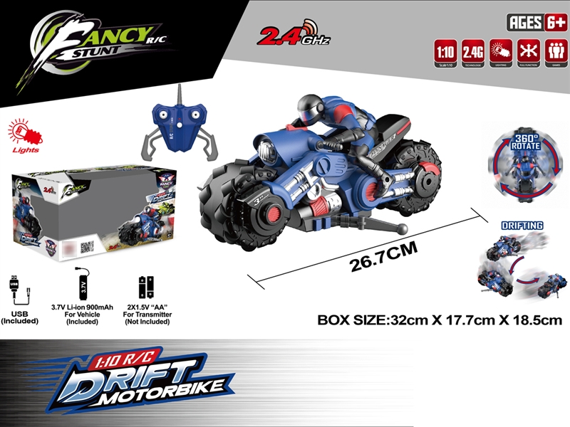 1:10 R/C MOTORBIKE W/LIGHT & 360°ROTATE - HP1193346
