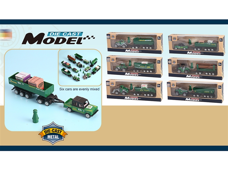 FREE WAY DIE CAST  FARMER TRUCK W/TOW TRUCK，6ASST - HP1193372