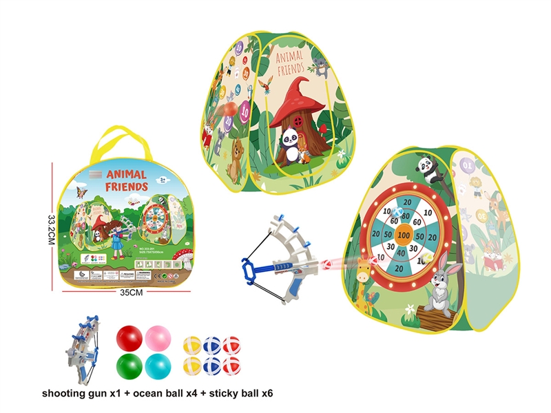 TENT  W/SHOOTING GUN & OCEAN BALL 4PCS & STICKY BALL 6PCS - HP1193495