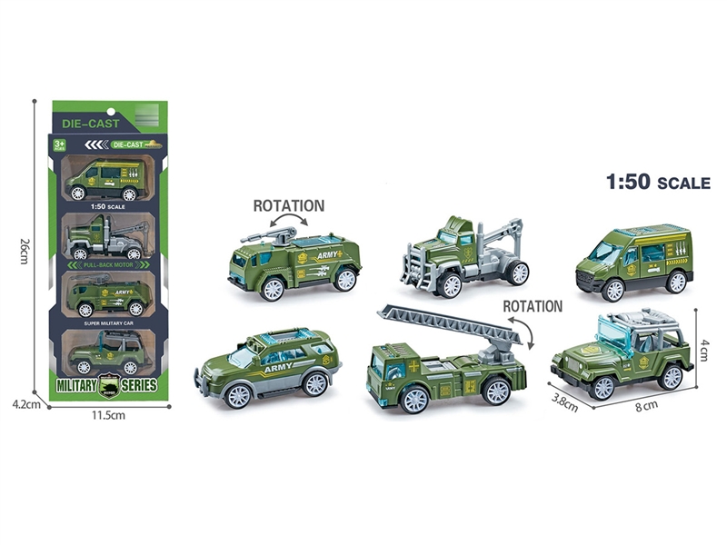 1:50 PULL BACK DIE CAST CONSTRUCTION CAR (GREEN) - HP1193497