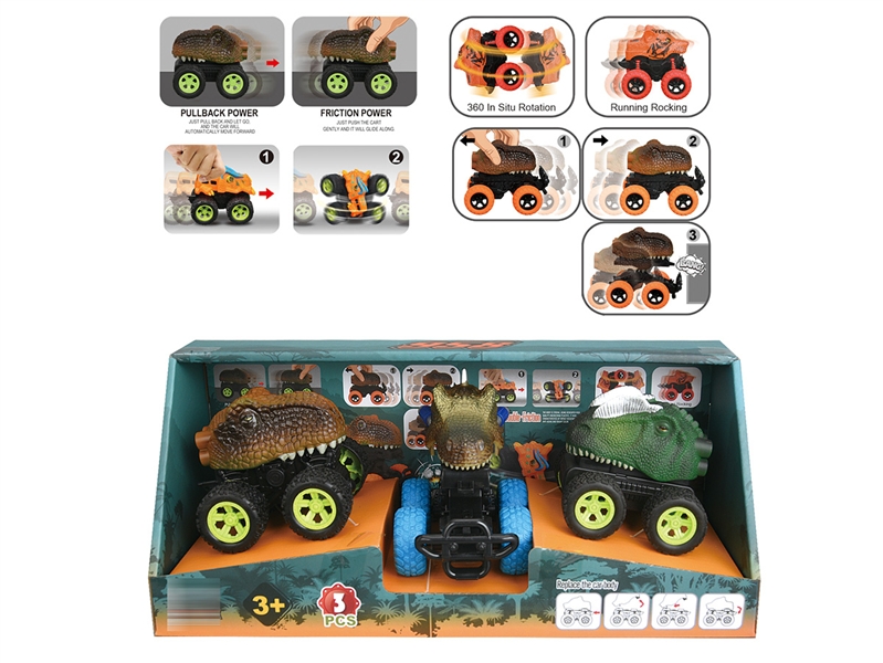 FRICTION & PULL BACK DINOSAUR CAR - HP1193545
