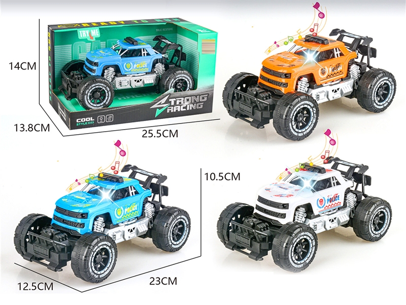 FREE WAY POLICE CAR W/LIGHT & MUSIC，3COLOUR - HP1193605