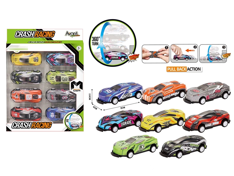 PULL BACK CAR W/360°TURN 8PCS - HP1193611