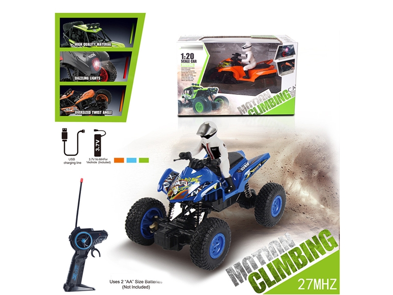 1:20 R/C CLIMBING CAR，ORANGE/BLUE/GREEN（INCLUDED LITHIUM BATTERY） - HP1193618