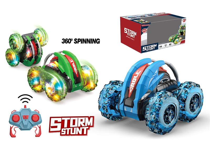 1:24 R/C STUNT DUMP CAR W/LIGHT & 360°SPINNING（INCLUDED LITHIUM BATTERY） - HP1193657
