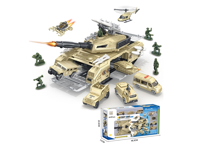 MILITARY TANK W/FREE WAY CAR 6PCS & PLANE 1PCS - HP1194105