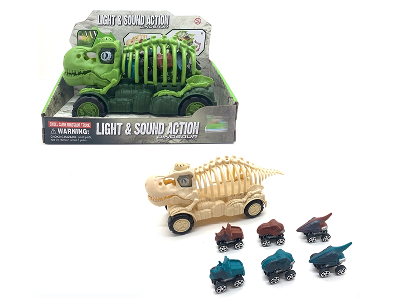 PULL BACK DINOSAUR CAR W/SOUND & LIGHT & ACCESSORIES - HP1194547