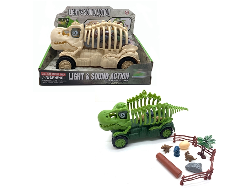 PULL BACK DINOSAUR CAR W/SOUND & LIGHT & ACCESSORIES - HP1194548