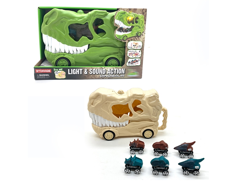 PULL BACK DINOSAUR CAR W/SOUND & LIGHT & ACCESSORIES - HP1194550