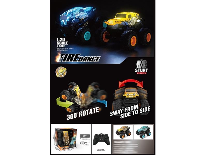 2.4G 1:20 R/C STUNT CAR W/LIGHT & MUSIC - HP1194700