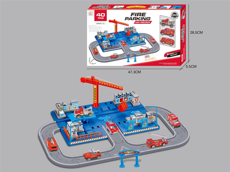 PARKING LOT W/DIE-CAST FREE WAY CAR 3 PCS (40 PCS) - HP1195045