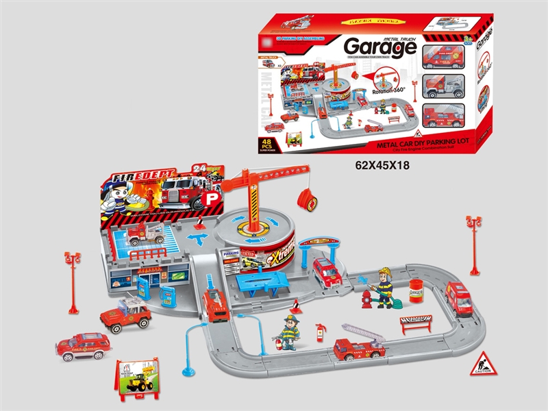 PARKING LOT W/DIE-CAST FREE WAY CAR 3 PCS (48 PCS) - HP1195049