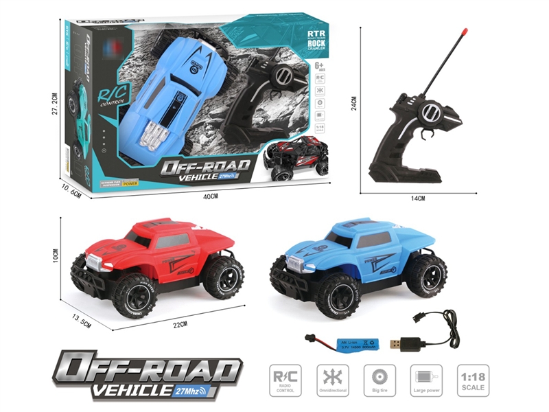 1:18 27MHZ R/C 4-CHANNELS CLIMBING CAR (INCLUDED BATTERY, 2 COLORS) - HP1195118