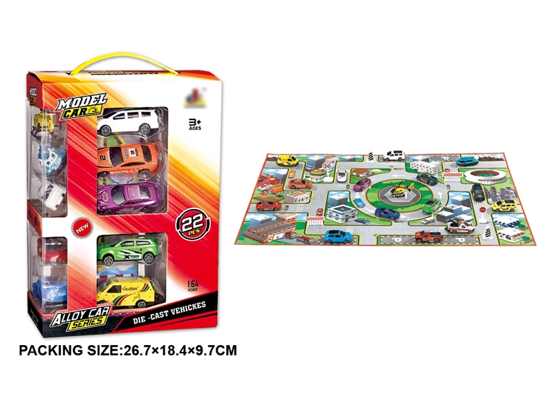 22PCS DIE CAST CAR WITH MAP - HP1195429