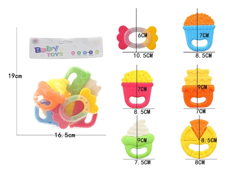 BABY RATTLE W/TEETHER 6PCS - HP1197431