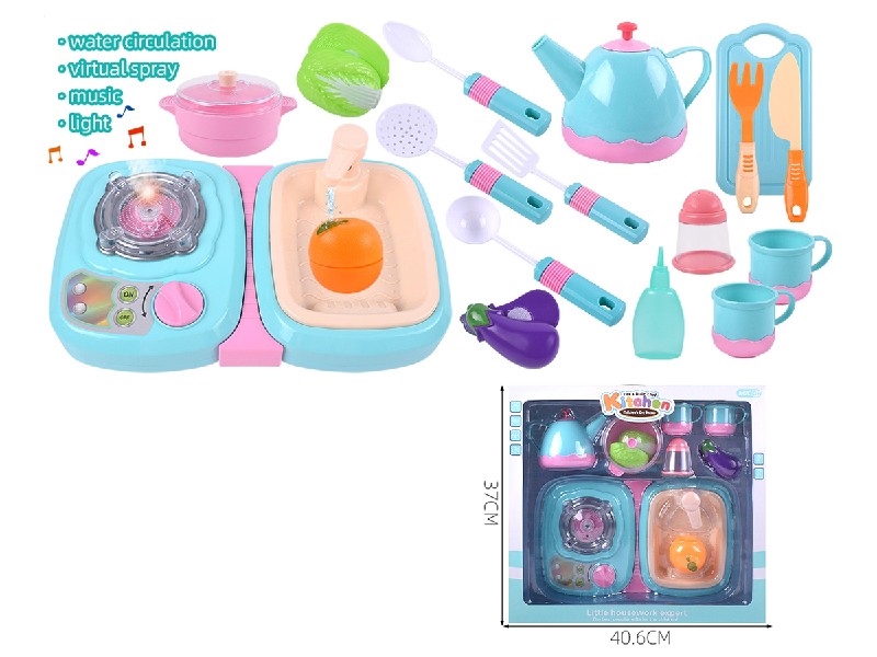 KITCHEN SET W/LIGHT & MUSIC & MIST SPRAY - HP1198111