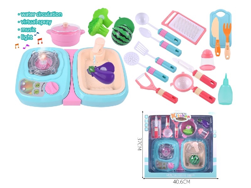 KITCHEN SET W/LIGHT & MUSIC & MIST SPRAY - HP1198113