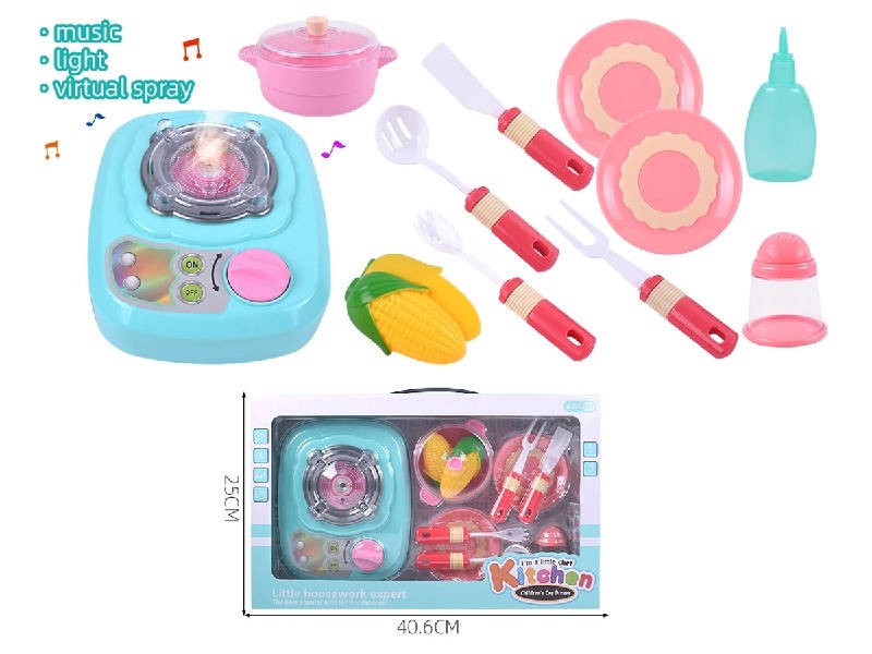 KITCHEN SET W/LIGHT & MUSIC & MIST SPRAY - HP1198115